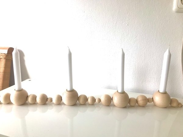 Holzkranz Kerzenständer natur