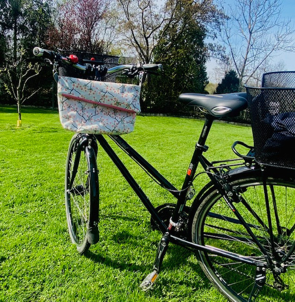 wasserfeste Lenkertasche Fahrrad- Kirschblütendesign inkl. Taschenhaken und Gurt